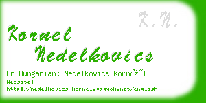 kornel nedelkovics business card